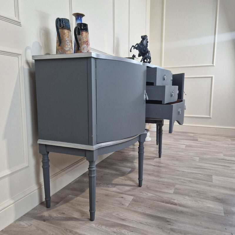 Vintage Serpentine Sideboard (Matte Grey) - F227