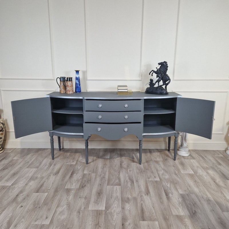 Vintage Serpentine Sideboard (Matte Grey) - F227