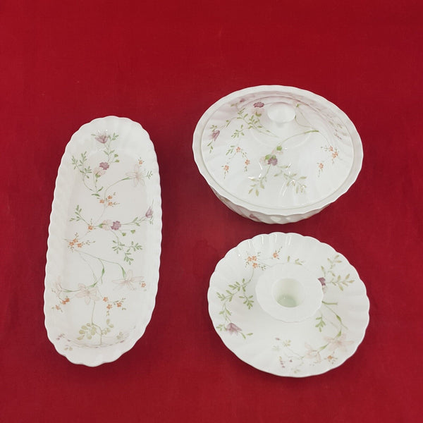 Wedgewood Campion Oval Tray Sugar Bowl & Candle Holder - 7639 WD