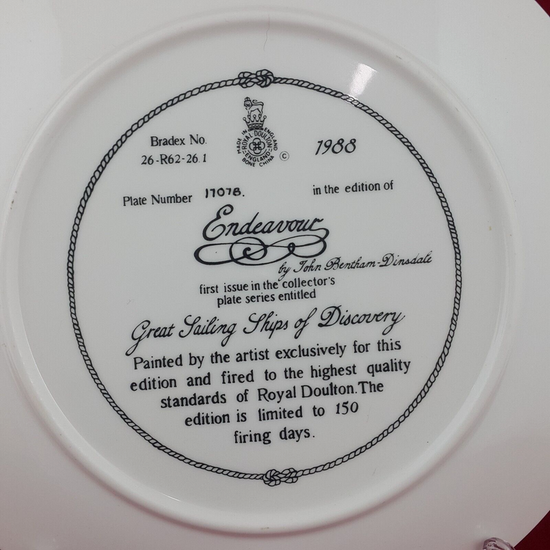 Royal Doulton Endeavour Decorative Plate With CoA & Box - 7682 RD