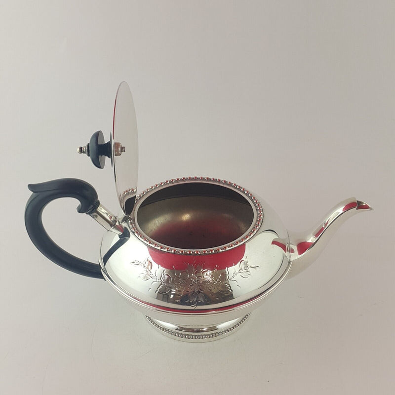 Traditional Vintage Silver Plated Teapot, Coffee Pot Milk Pot & Sugar Bowl - 773
