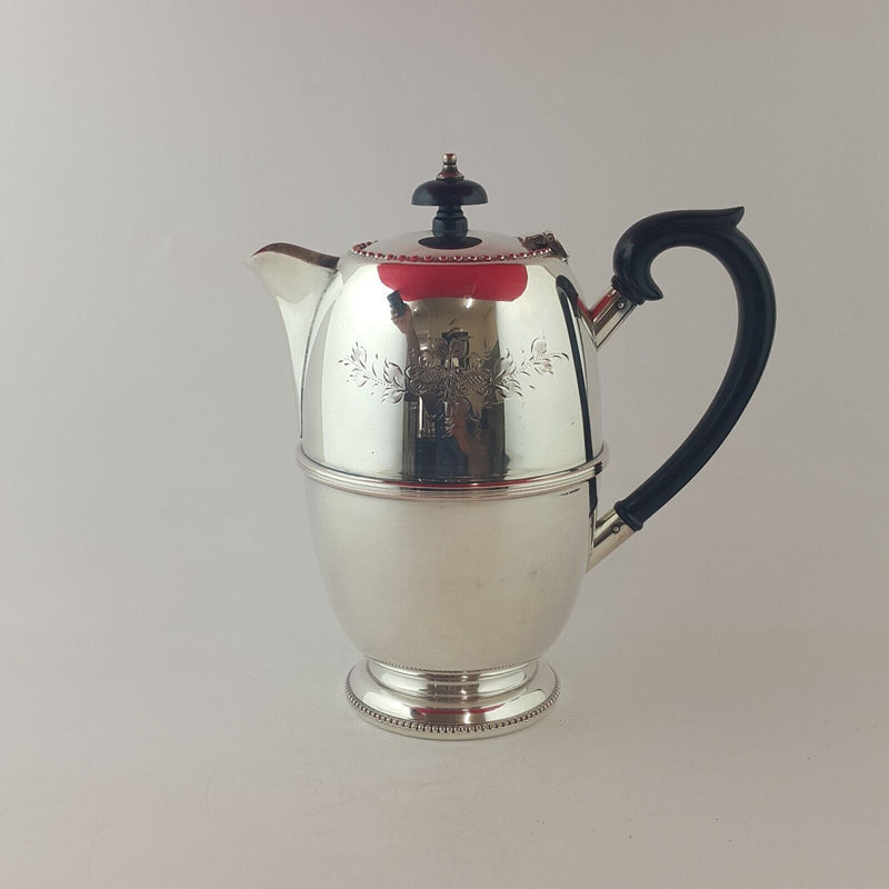 Traditional Vintage Silver Plated Teapot, Coffee Pot Milk Pot & Sugar Bowl - 773