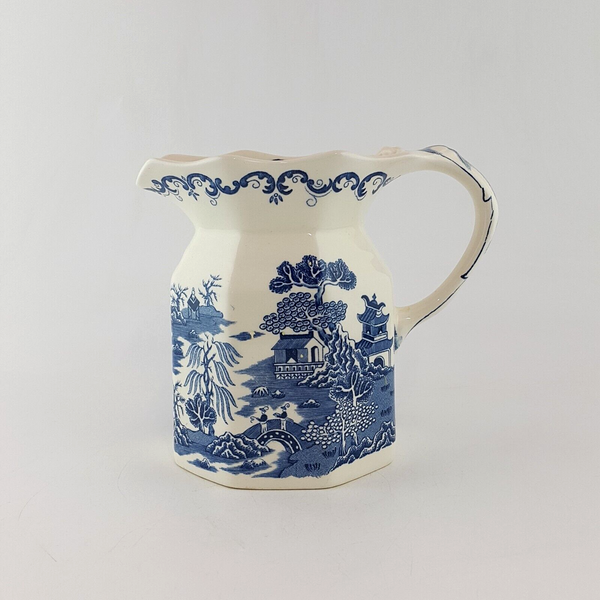 Vintage Ringtons Masons Blue and White Willow Jug - 7853 OA