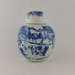 Vintage Blue & White Ginger Jar - 7860 OA