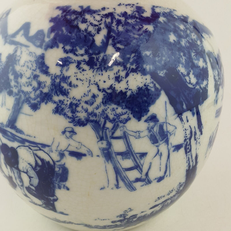 Vintage Blue & White Ginger Jar - 7860 OA