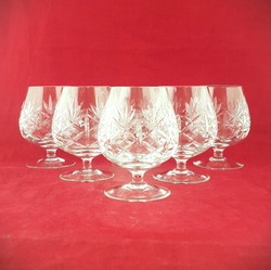 Set Of 6 Vintage Crystal Glass Brandy Balloon Glass - OA 2582