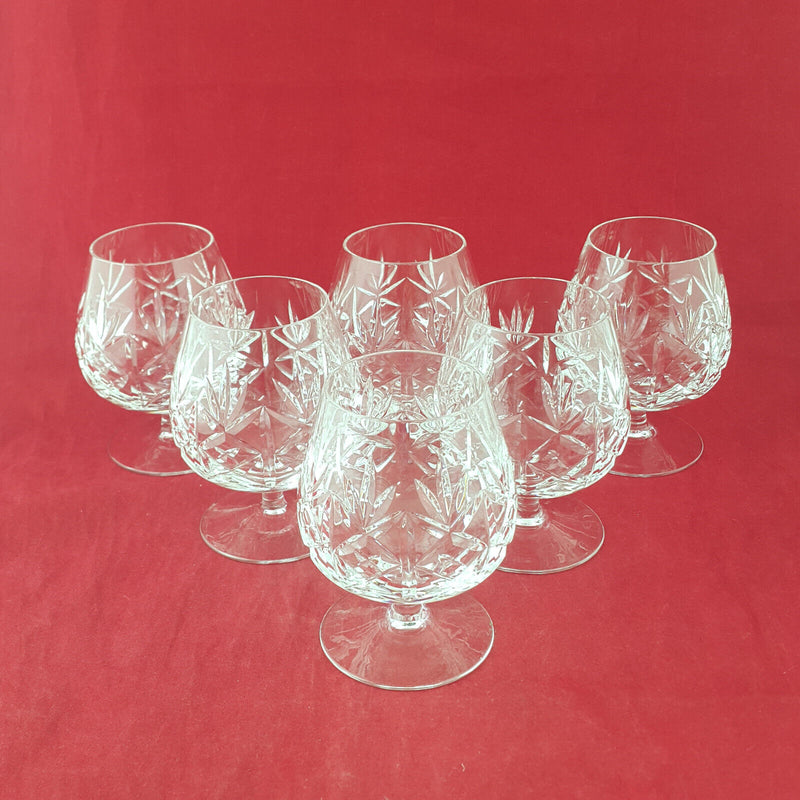 Set Of 6 Vintage Crystal Glass Brandy Balloon Glass - OA 2582