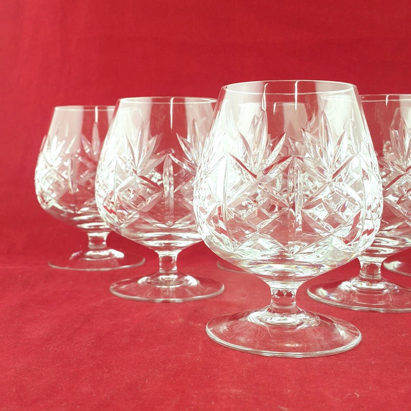 Set Of 6 Vintage Crystal Glass Brandy Balloon Glass - OA 2582