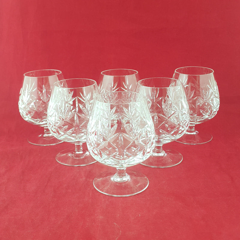 Set Of 6 Vintage Crystal Glass Brandy Balloon Glass - OA 2582