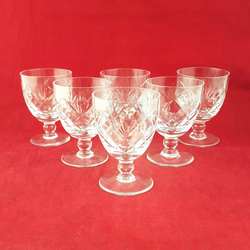 Set Of Six Hand Cut Crystal Glasses - OP 2656