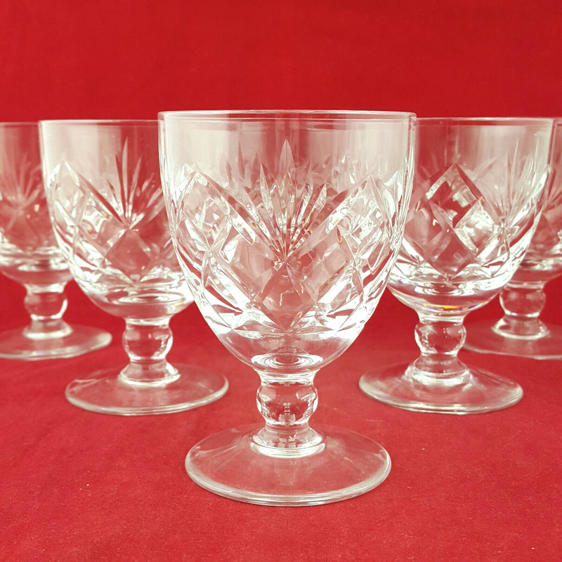 Set Of Six Hand Cut Crystal Glasses - OP 2656