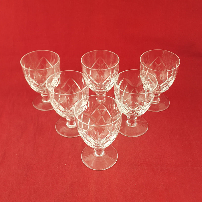 Set Of Six Hand Cut Crystal Glasses - OP 2656