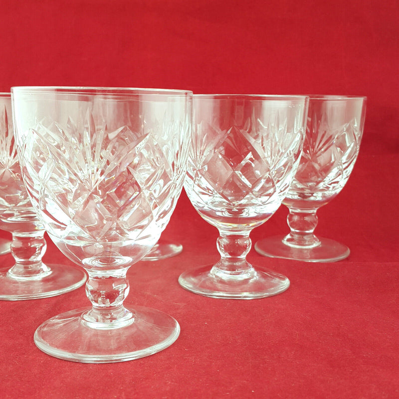 Set Of Six Hand Cut Crystal Glasses - OP 2656