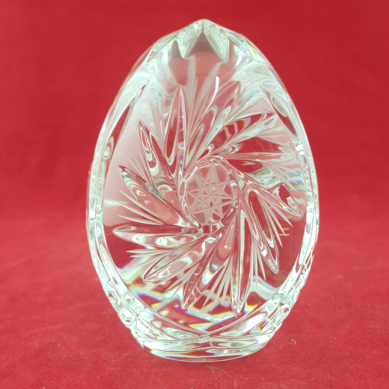 Vintage Crystal Glass Egg Paperweight - OA 2584