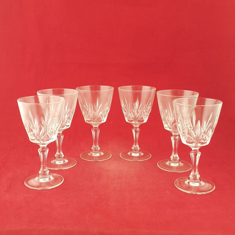 Vintage 6x Wine Drinking Glasses - 7891 OA