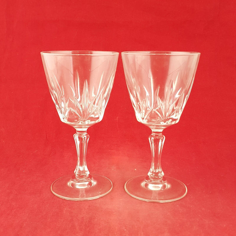 Vintage 6x Wine Drinking Glasses - 7891 OA