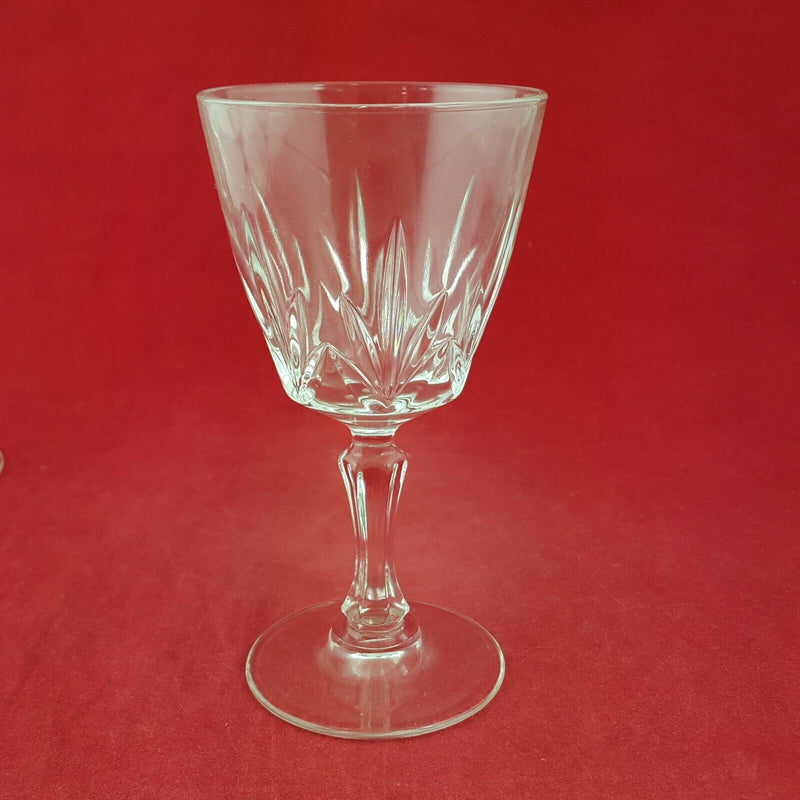 Vintage 6x Wine Drinking Glasses - 7891 OA