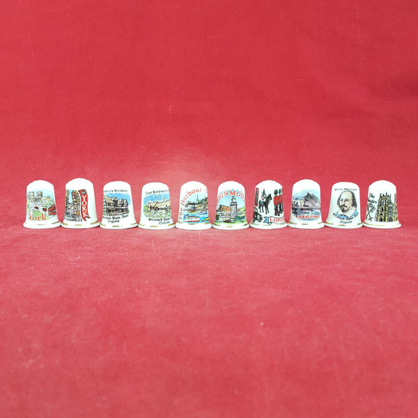 10 x Lambert Souvenirs Decorative Bone China England Thimbles - OP 2673