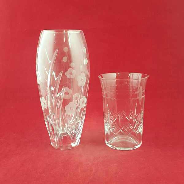 Vintage Pair of Crystal Vases - 85TF