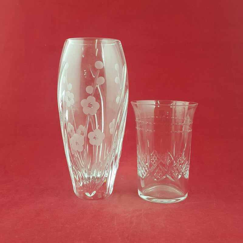 Vintage Pair of Crystal Vases - 85TF