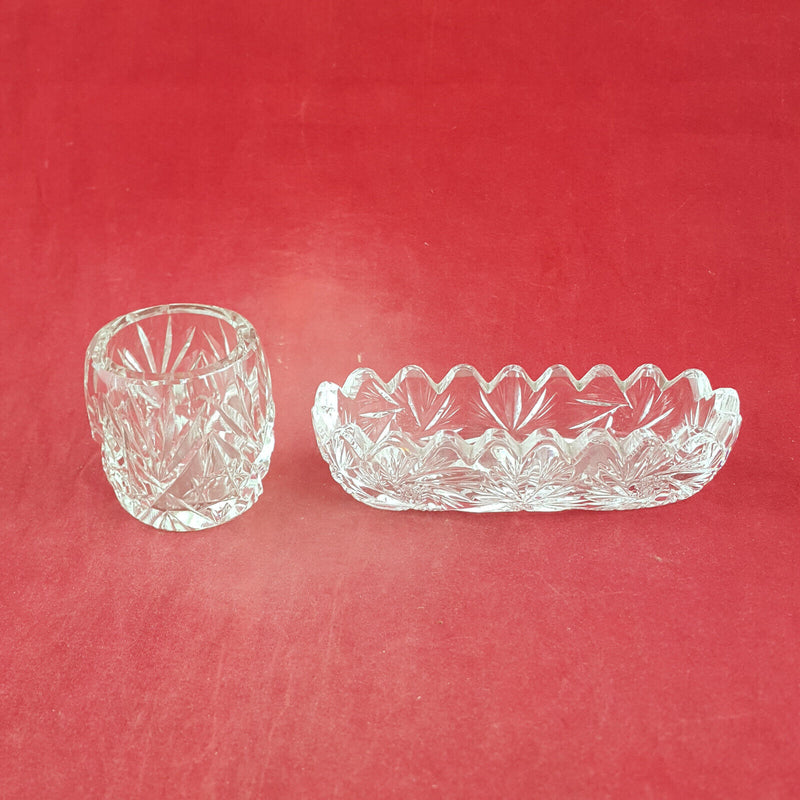 Pair Of Crystal Glass Trinket Bowls - TF 187