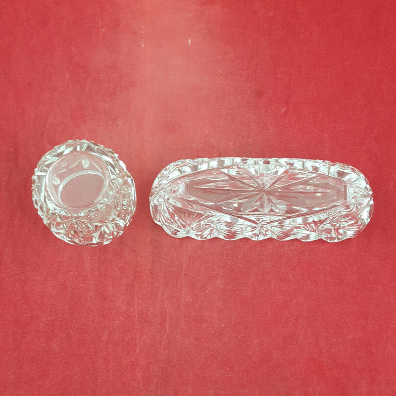 Pair Of Crystal Glass Trinket Bowls - TF 187