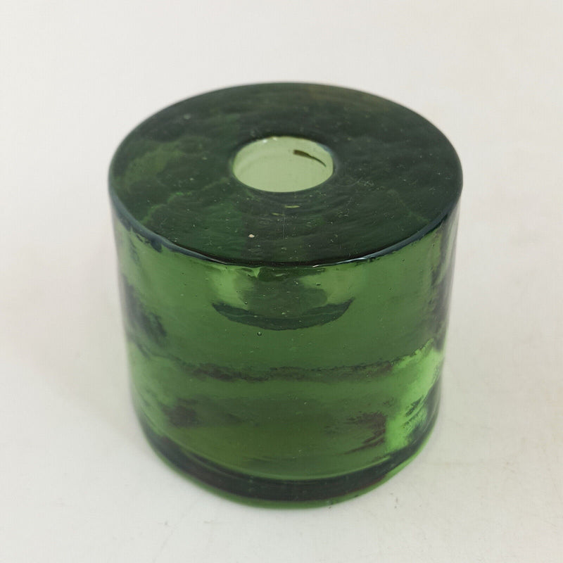 Pair Of Green Glass Mini Candle Holders - TF 165