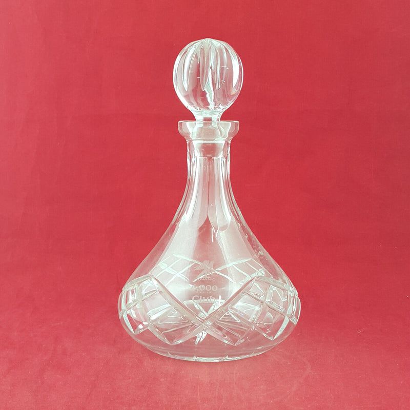 Vintage Glass Decanter With Stopper / Lid - OV 2684