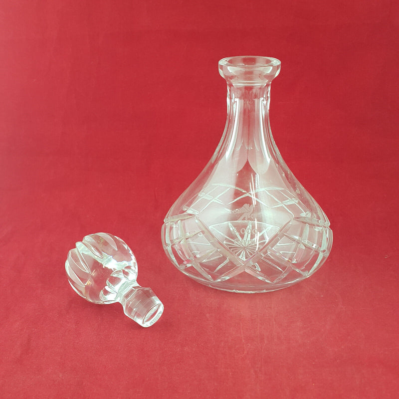 Vintage Glass Decanter With Stopper / Lid - OV 2684