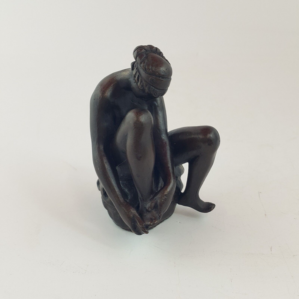 Vintage Seated Female Nude Sculpture - 7947 OA