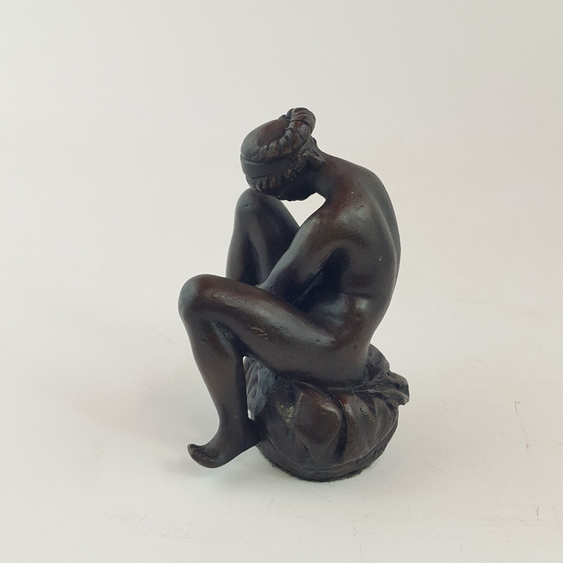 Vintage Seated Female Nude Sculpture - 7947 OA