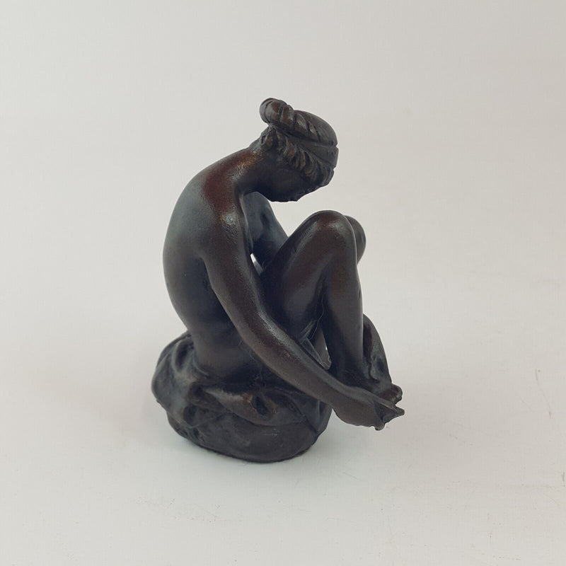 Vintage Seated Female Nude Sculpture - 7947 OA