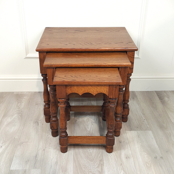 Vintage Mahogany Nest Of Three Tables - F263