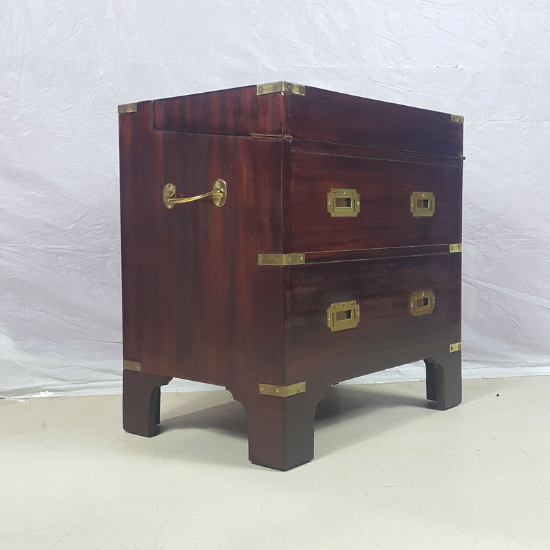 Ship's Style Chest with Brass Mounts and Handles