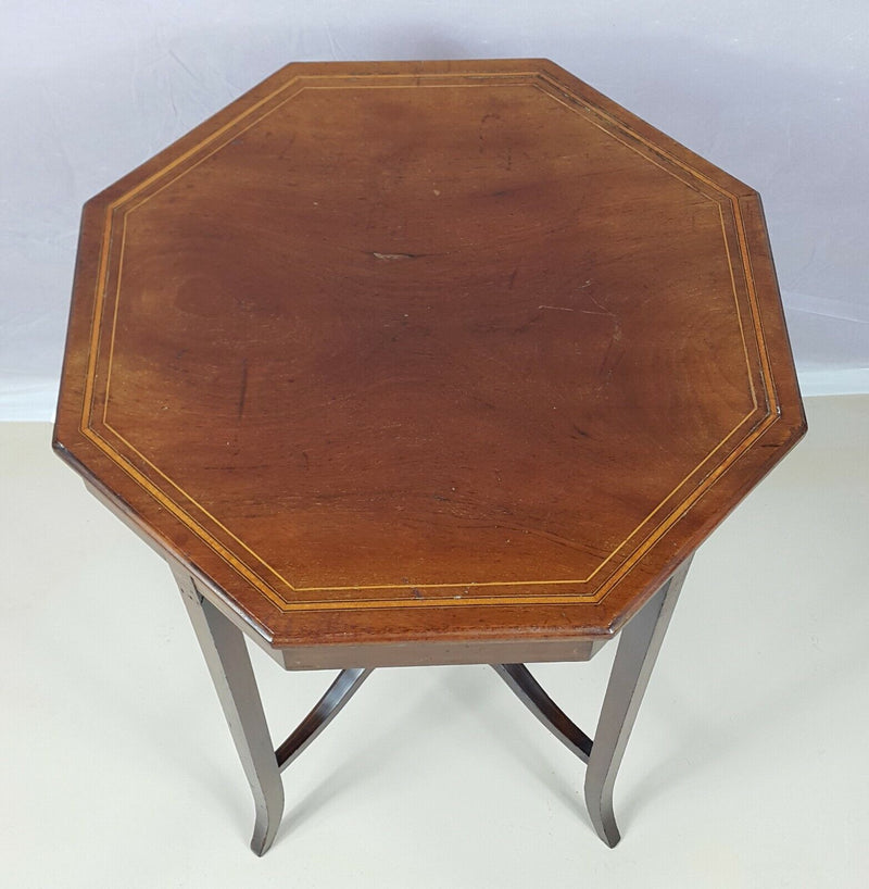 Inlaid Mahogany Octagonal Shaped Occasional Table