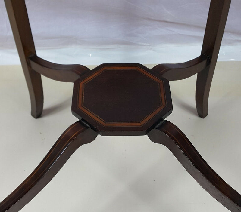 Inlaid Mahogany Octagonal Shaped Occasional Table