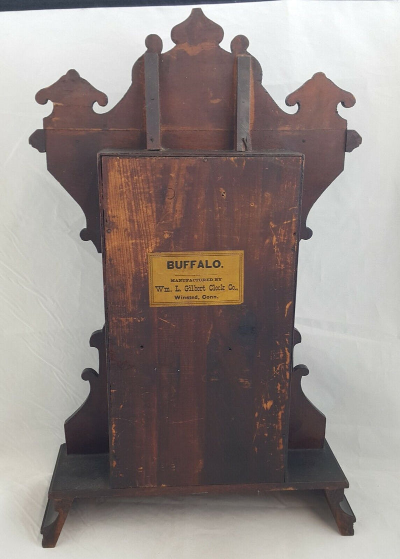 Antique American Buffalo Mantel Clock by The Gilbert Clock Company