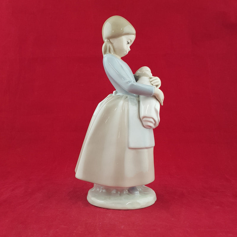 RETIRED LLADRO NAO FIGURINE Girl With Doll baby carriage