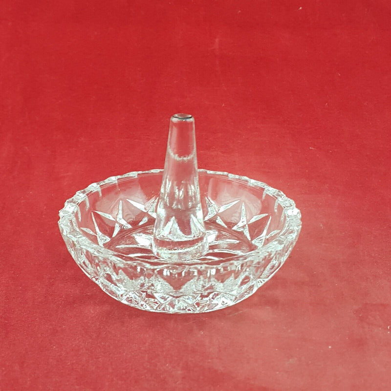 Crystal Cut Glass Ring Holder Trinket Dish - 7837 OA