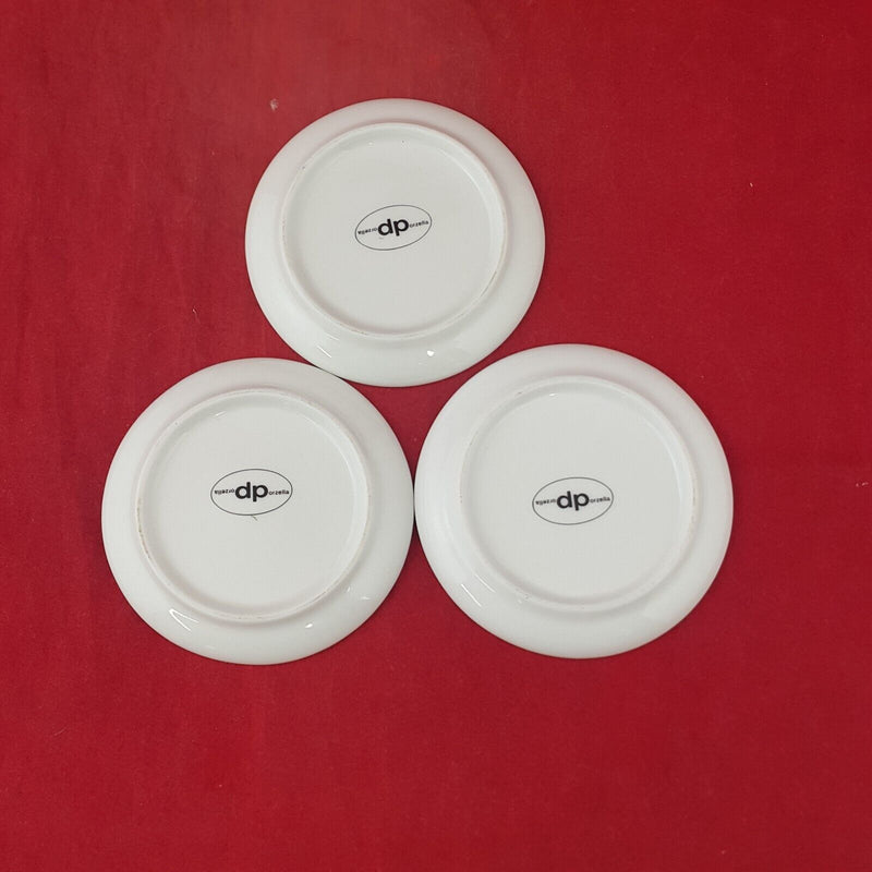 3x Porzella Porcelain Mini Decorative Plates - 8044 OA
