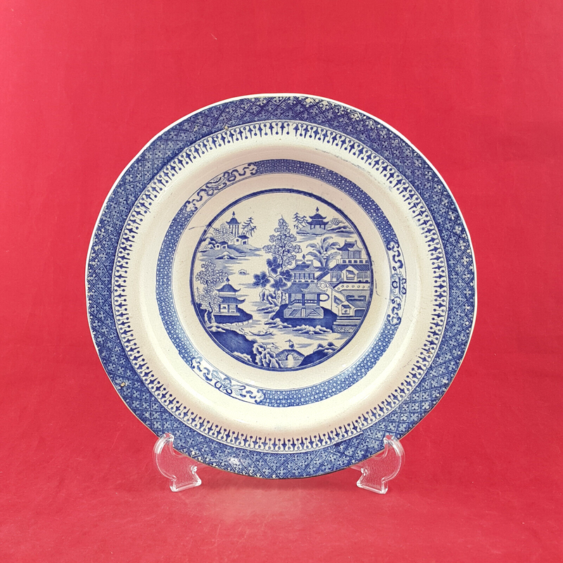 Antique British RS Nankin Stone China Blue Transferware Plate c.1790s - OP 2772