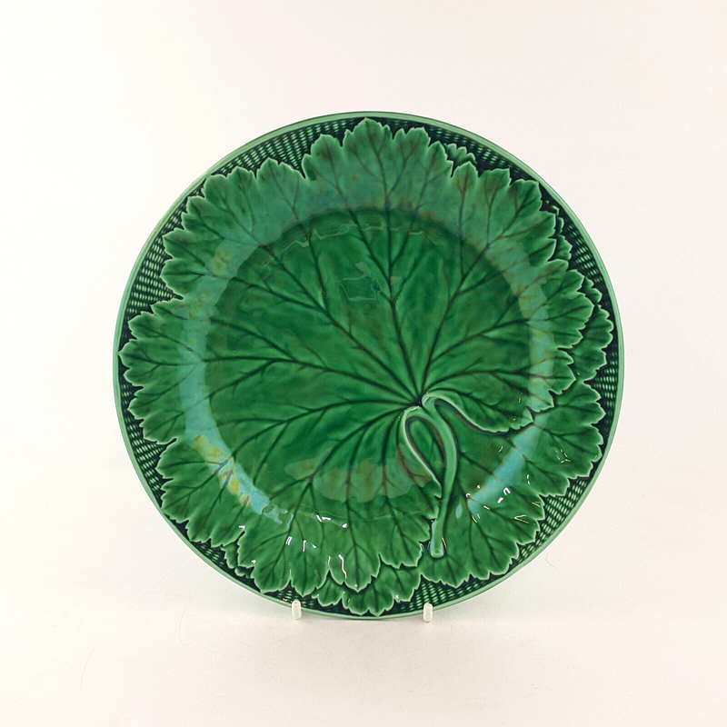 Wedgwood 19th C. Green Glazed Majolica Cabbage Leaf Plate - WD 2768