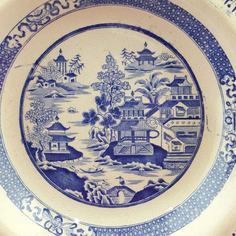 Antique British RS Nankin Stone China Blue Transferware Plate c.1790s - OP 2772