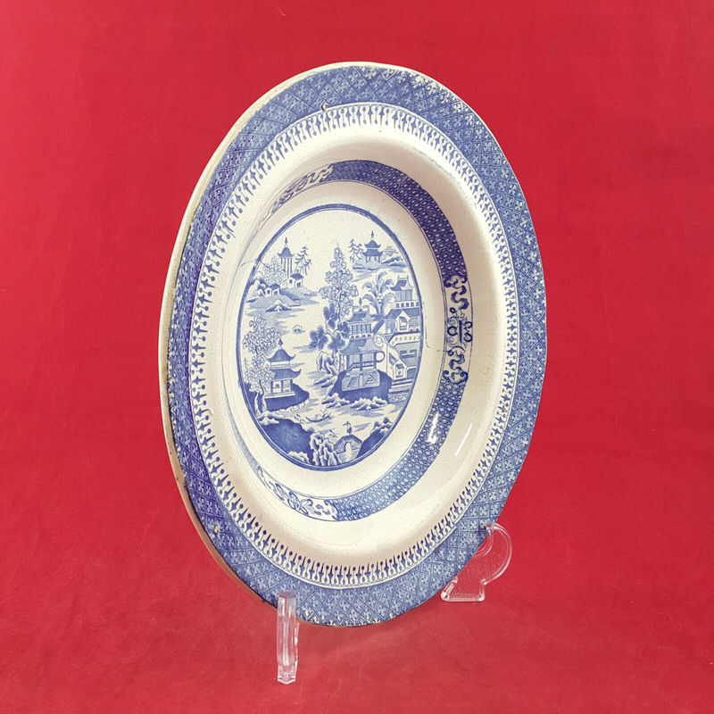 Antique British RS Nankin Stone China Blue Transferware Plate c.1790s - OP 2772