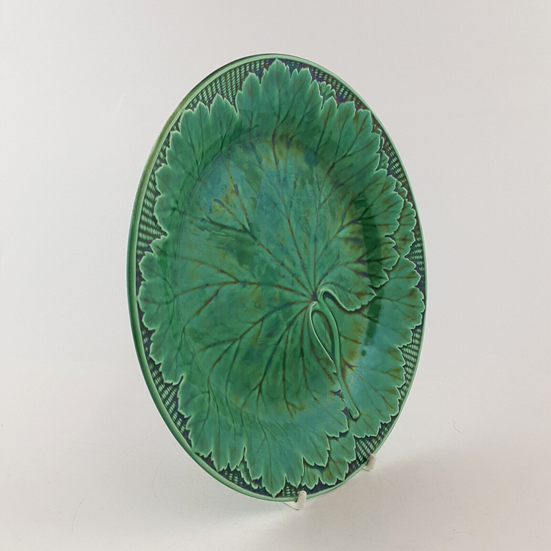 Wedgwood 19th C. Green Glazed Majolica Cabbage Leaf Plate - WD 2768