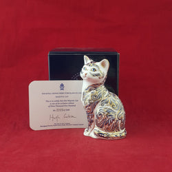 Royal Crown Derby Paperweight Majestic Cat Silver Stopper With CoA Boxed - 8055