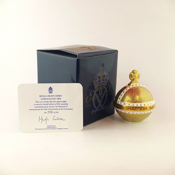 Royal Crown Derby Queen Elizabeth II Coronation Orb Gold (Boxed & CoA)- RCD 2800
