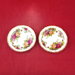 Royal Albert Old Country Roses - Pair Of Small Trinket Dishes 4.75" - OP 2829