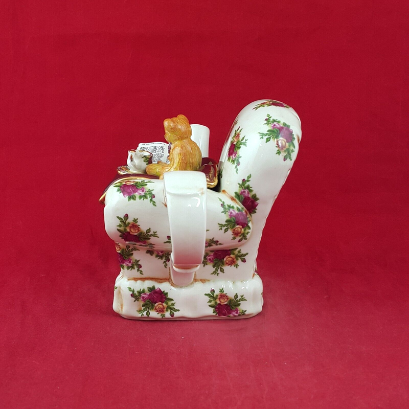 Royal Albert Old Country Roses Teddy Bear In a Chair Teapot - 8075 OA