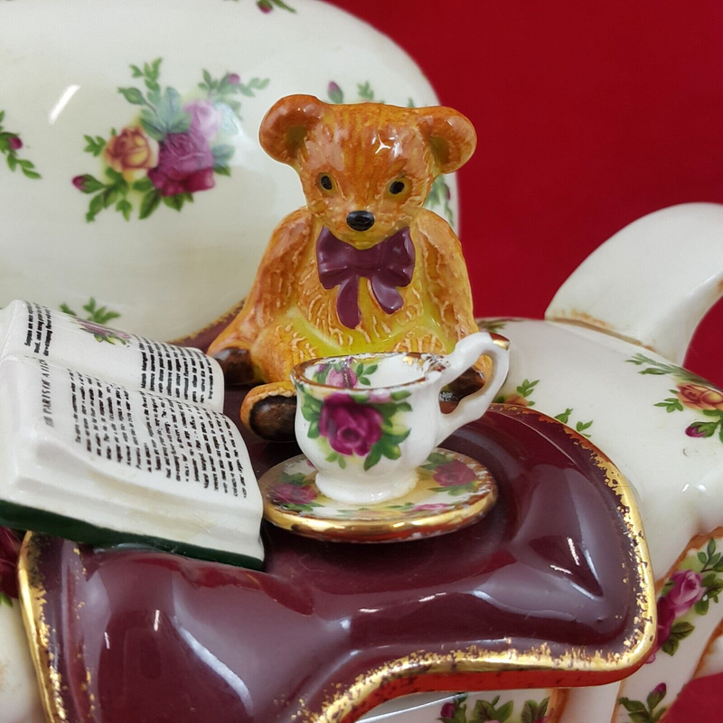 Royal Albert Old Country Roses Teddy Bear In a Chair Teapot - 8075 OA